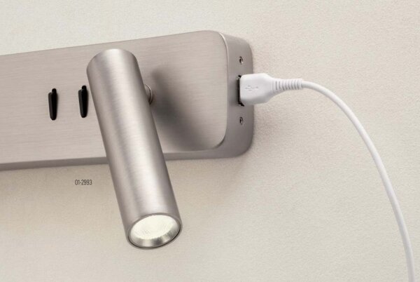 Redo 01-2993 - Lampada da parete LED OASIS LED/3W/230V+1xG9/10W USB CRI 90 cromo