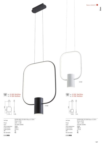Redo 01-1226 - Lampada da tavolo LED dimmerabile DOM LED/21W/230V bianca