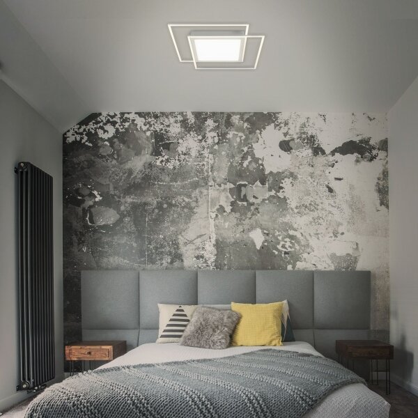 Brilo - Plafoniera LED 2xLED/16W/230V + LED/19W 51,5x51,5 cm cromo opaco
