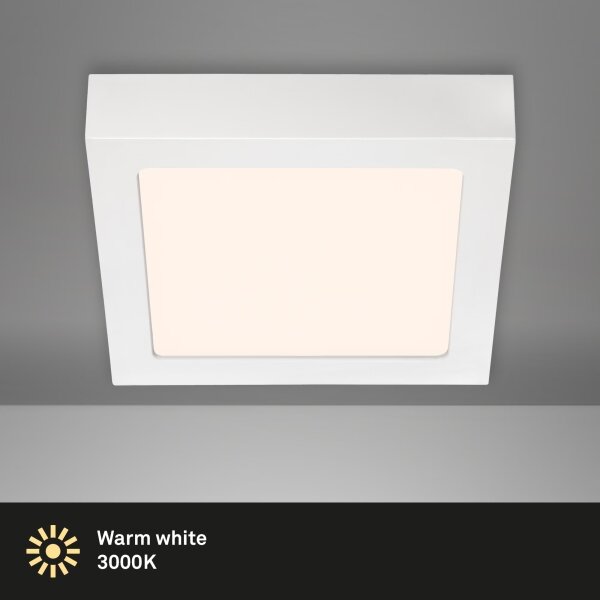 Briloner 7123-016 - Plafoniera a LED FIRE, 12W, 230V, 3000K, 17x17 cm, bianco