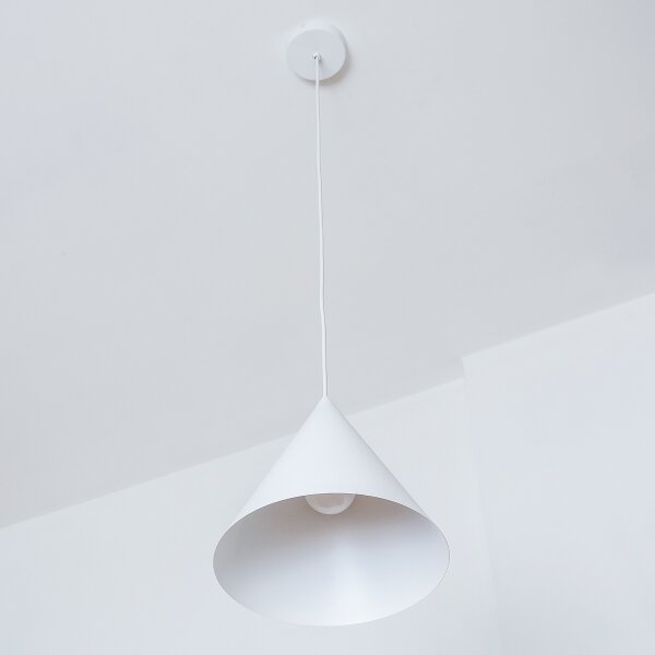 Lampadario su cavo ETNA II 1xE27/15W/230V pr. 25 cm bianco