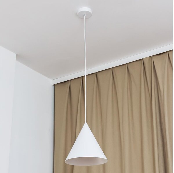 Lampadario su cavo ETNA II 1xE27/15W/230V pr. 25 cm bianco