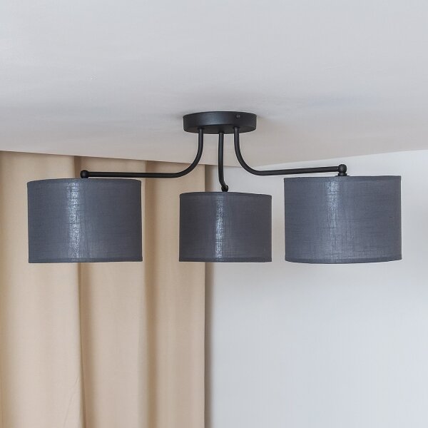 Plafoniera ALBA 3xE27/15W/230V grigio