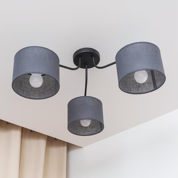 Plafoniera ALBA 3xE27/15W/230V grigio
