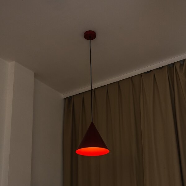 Lampada a sospensione con cavo ETNA II 1xE27/15W/230V diam. 25 cm rossa