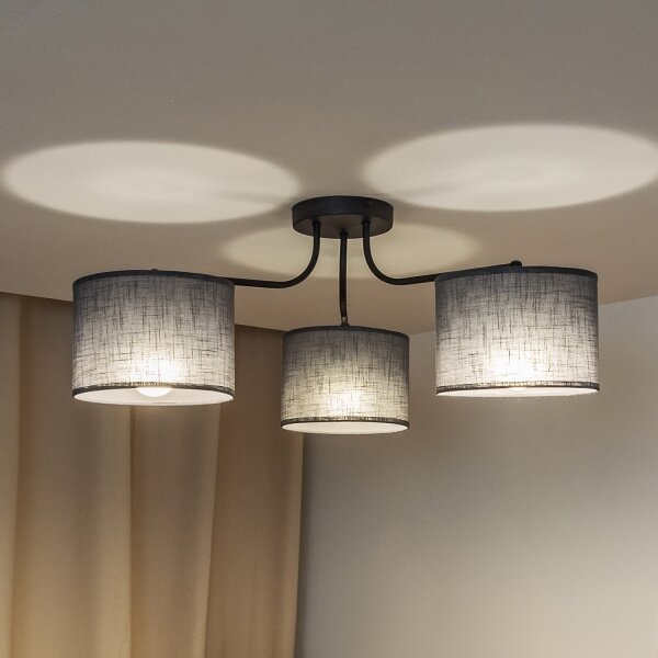 Plafoniera ALBA 3xE27/15W/230V grigio