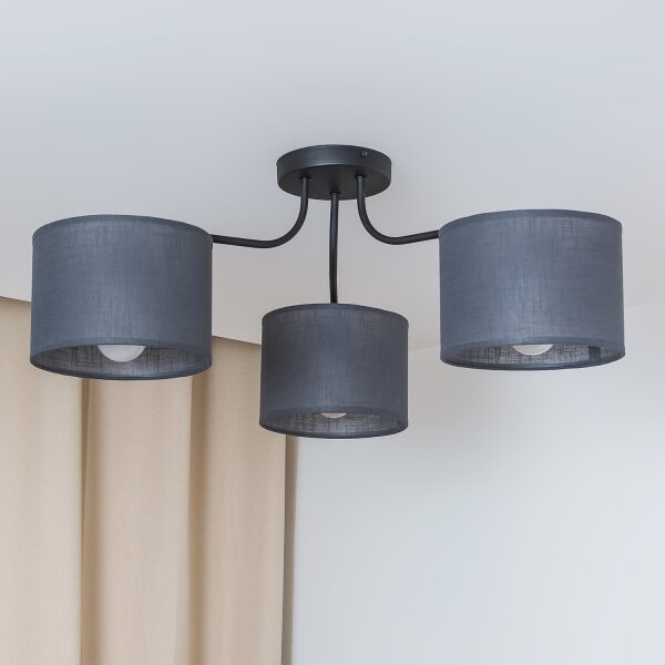 Plafoniera ALBA 3xE27/15W/230V grigio