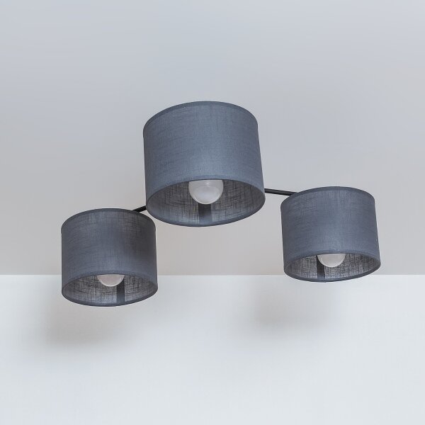 Plafoniera ALBA 3xE27/15W/230V grigio
