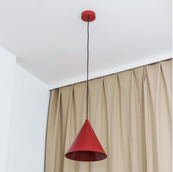 Lampada a sospensione con cavo ETNA II 1xE27/15W/230V diam. 25 cm rossa