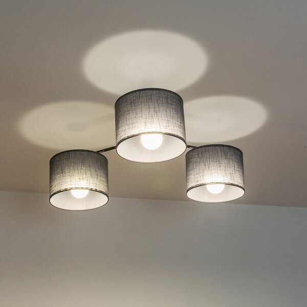 Plafoniera ALBA 3xE27/15W/230V grigio