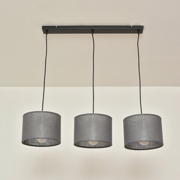 Lampadario a cavo ALBA 3xE27/15W/230V grigio