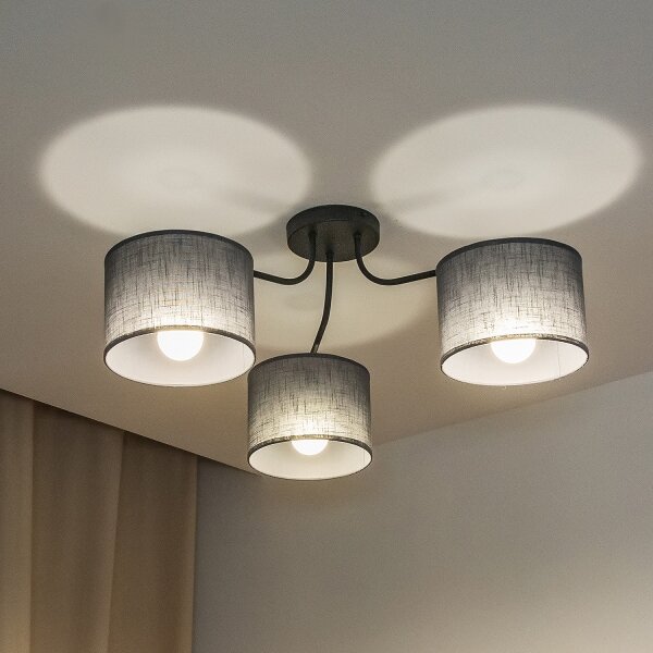 Plafoniera ALBA 3xE27/15W/230V grigio