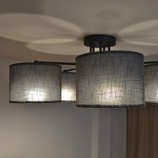 Lampadario a plafone ALBA 5xE27/15W/230V grigio