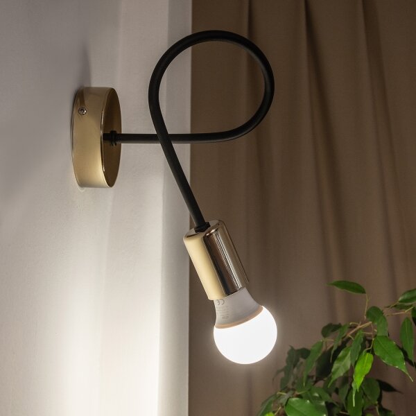 Applique da parete OXFORD 1xE27/15W/230V oro/nero