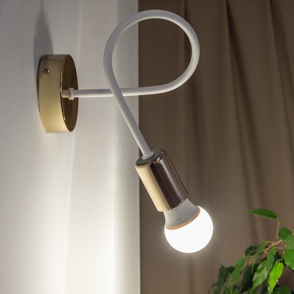 Lampada da parete OXFORD 1xE27/15W/230V oro/bianco