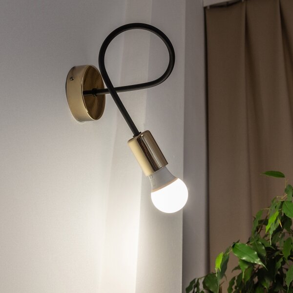 Applique da parete OXFORD 1xE27/15W/230V oro/nero