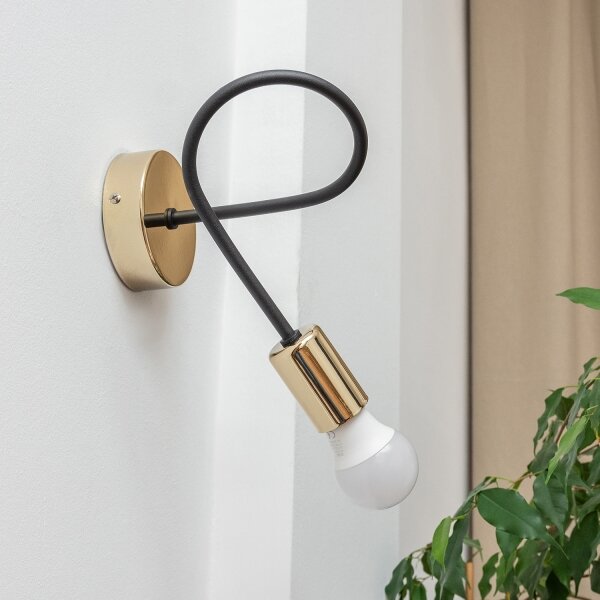 Applique da parete OXFORD 1xE27/15W/230V oro/nero
