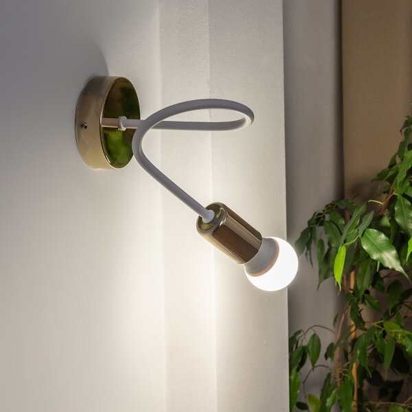 Lampada da parete OXFORD 1xE27/15W/230V oro/bianco