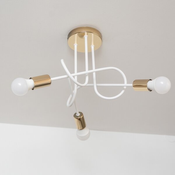 Plafoniera OXFORD 3xE27/15W/230V oro/bianco