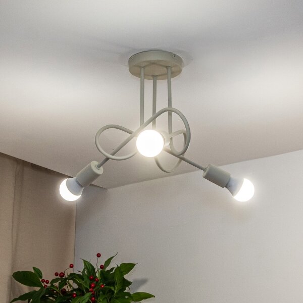 Lampadario a soffitto OXFORD 3xE27/15W/230V crema