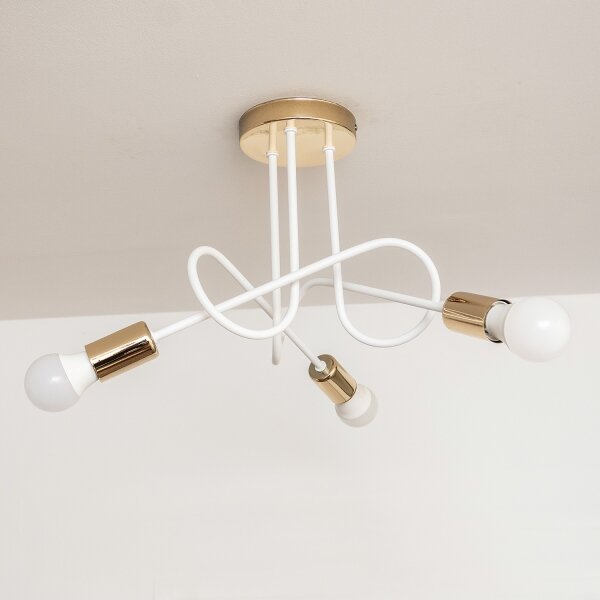 Plafoniera OXFORD 3xE27/15W/230V oro/bianco