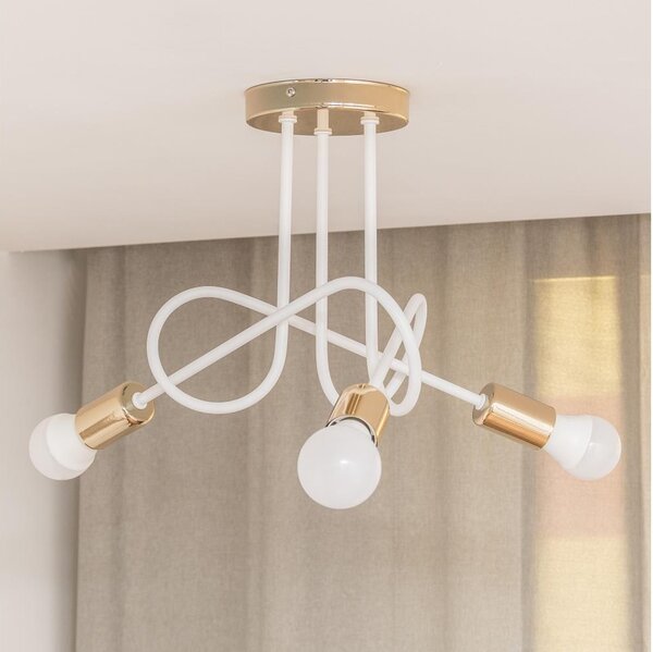 Plafoniera OXFORD 3xE27/15W/230V oro/bianco