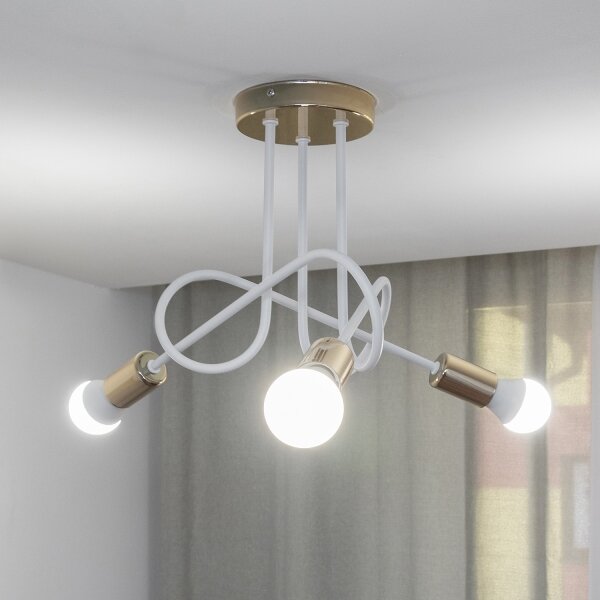Plafoniera OXFORD 3xE27/15W/230V oro/bianco
