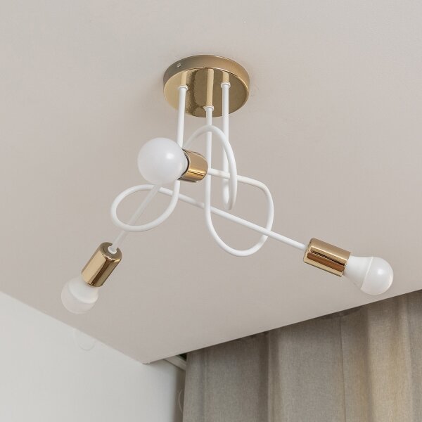 Plafoniera OXFORD 3xE27/15W/230V oro/bianco