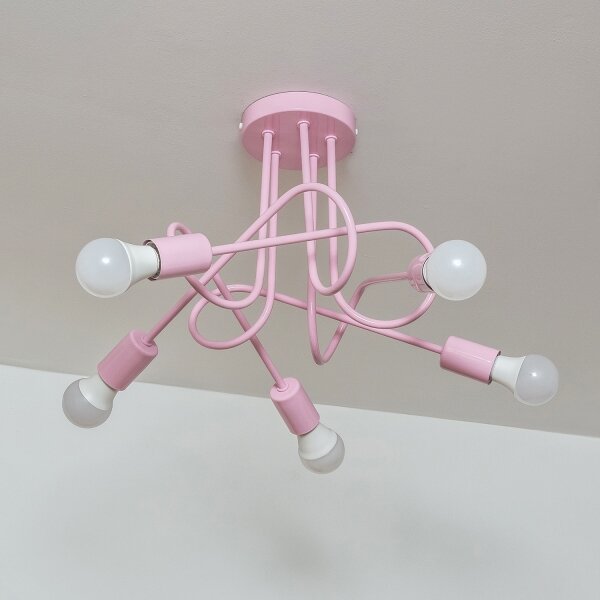 Plafoniera OXFORD 5xE27/15W/230V rosa