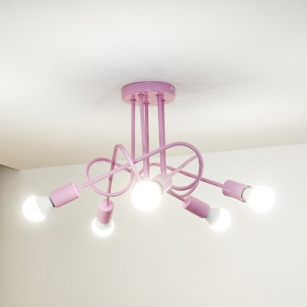 Plafoniera OXFORD 5xE27/15W/230V rosa