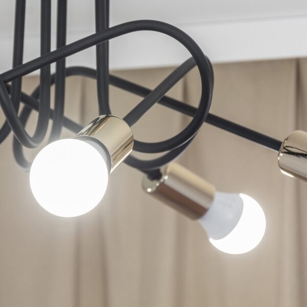 Lampadario a plafone OXFORD 5xE27/15W/230V oro/nero