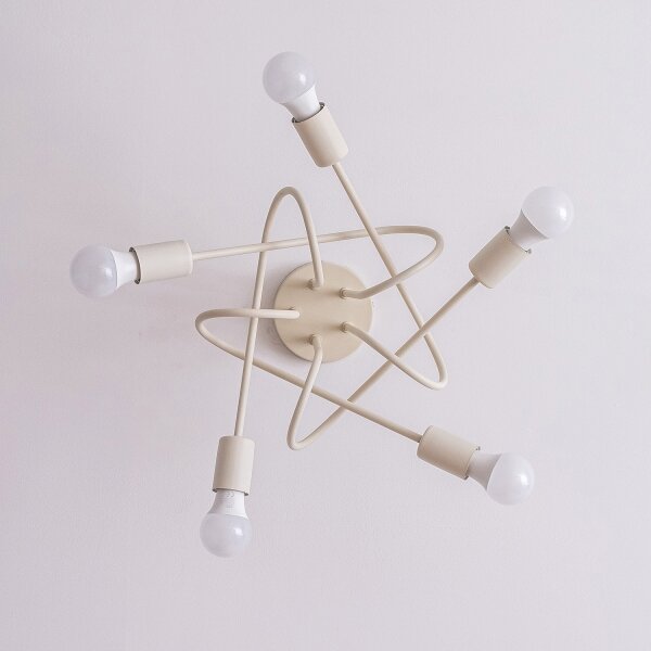 Lampadario a plafone OXFORD 5xE27/15W/230V crema