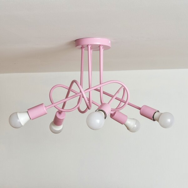 Plafoniera OXFORD 5xE27/15W/230V rosa