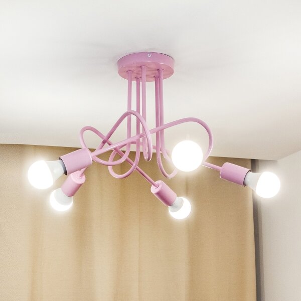 Plafoniera OXFORD 5xE27/15W/230V rosa