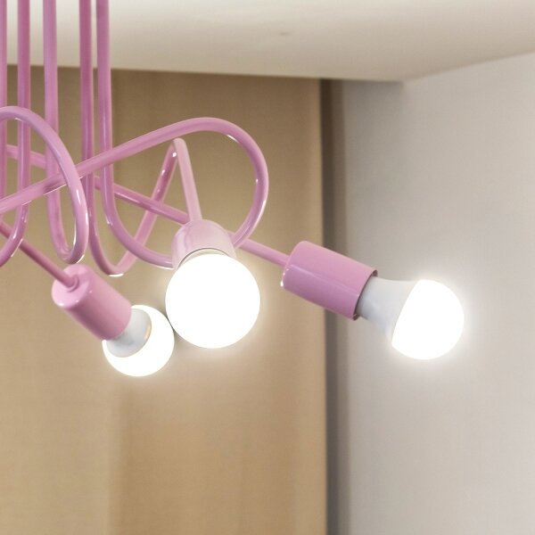 Plafoniera OXFORD 5xE27/15W/230V rosa