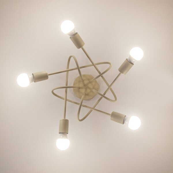 Lampadario a plafone OXFORD 5xE27/15W/230V crema