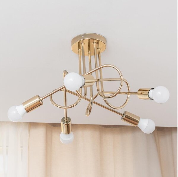 Lampadario a plafone OXFORD 5xE27/15W/230V, finitura dorata