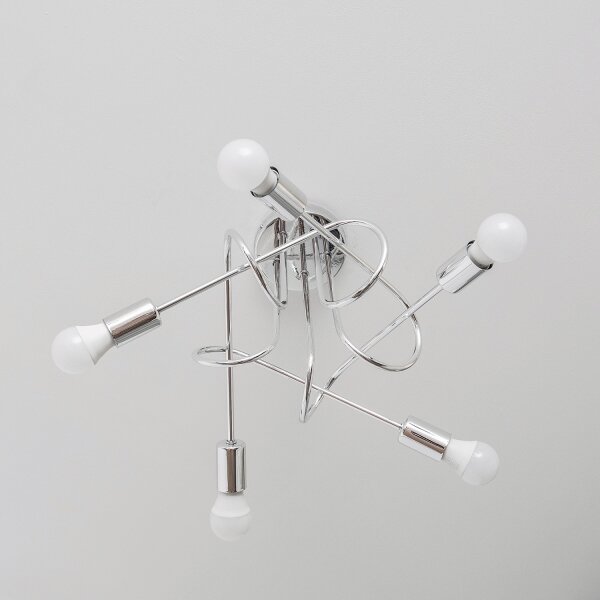 Lampadario a montaggio superficiale OXFORD 5xE27/15W/230V cromo lucido