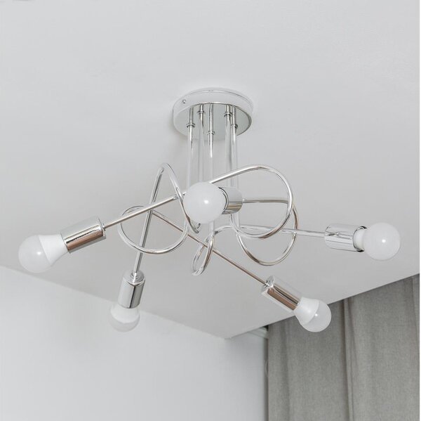 Lampadario a montaggio superficiale OXFORD 5xE27/15W/230V cromo lucido
