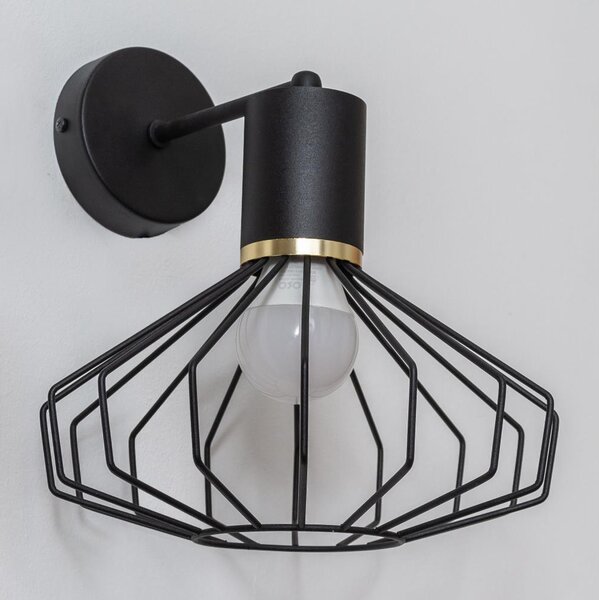 Applique SOLANO 1xE27/15W/230V nero/oro