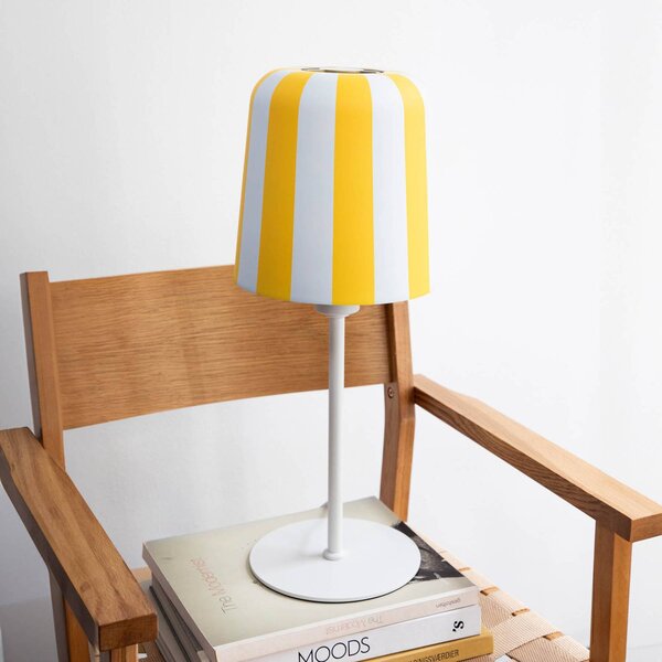 Lampada da tavolo Dyberg Larsen Gry, giallo/bianco, altezza 49,5 cm