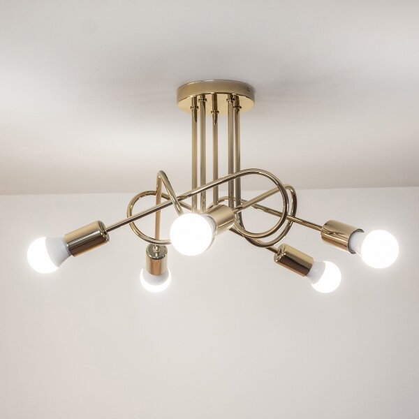 Lampadario a plafone OXFORD 5xE27/15W/230V, finitura dorata