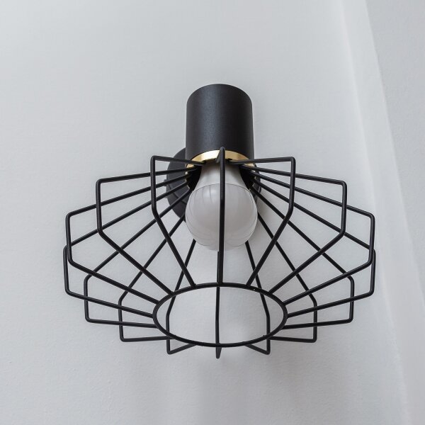 Applique SOLANO 1xE27/15W/230V nero/oro