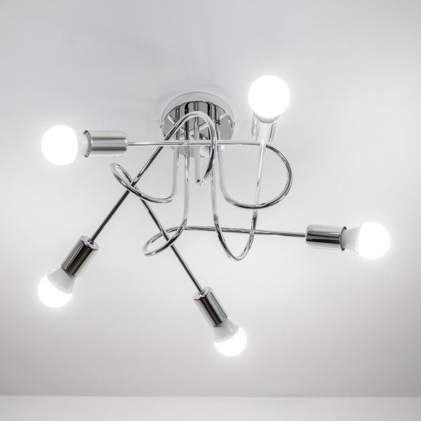 Lampadario a montaggio superficiale OXFORD 5xE27/15W/230V cromo lucido