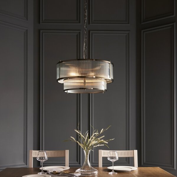 Endon 110944 - Lampadario a catena RIDGETON 5xE14/6W/230V in ottone