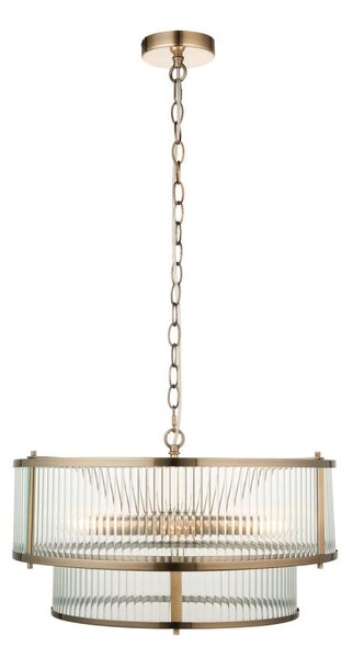 Endon 110944 - Lampadario a catena RIDGETON 5xE14/6W/230V in ottone