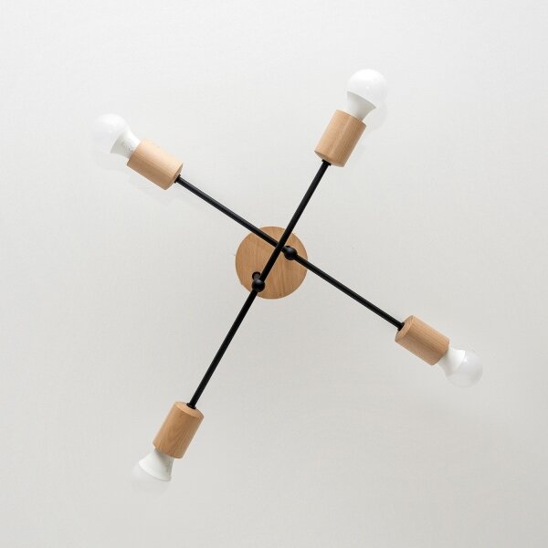Plafoniera da soffitto CAMBRIDGE 4xE27/15W/230V pino