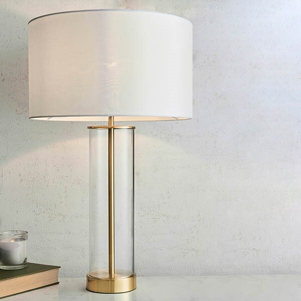 Endon 68802 - Lampada da tavolo dimmerabile con comando touch LESSINA 1xE27/10W/230V Oro/Bianco