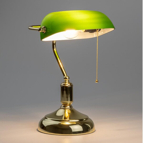 Brilagi - Lampada da scrivania BANK OFFICE 1xE27/60W/230V dorata/verde