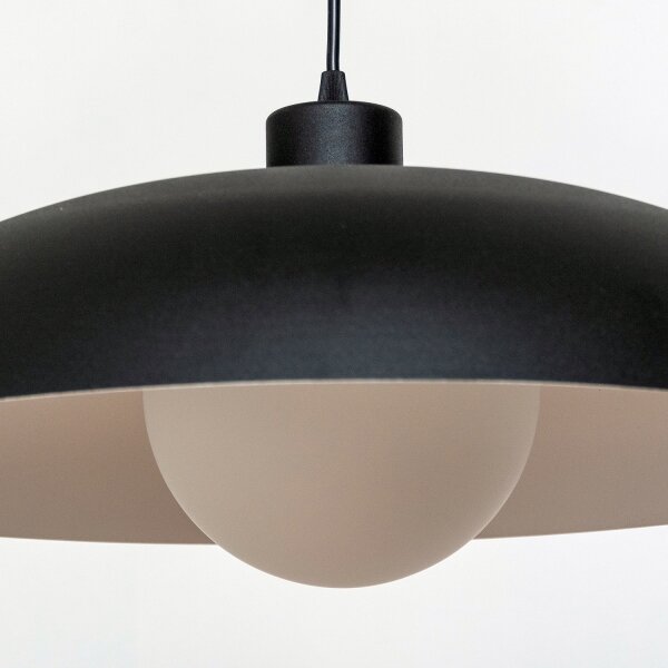 Lampadario a cavo ECLIPSE 1xE27/15W/230V nero/bianco